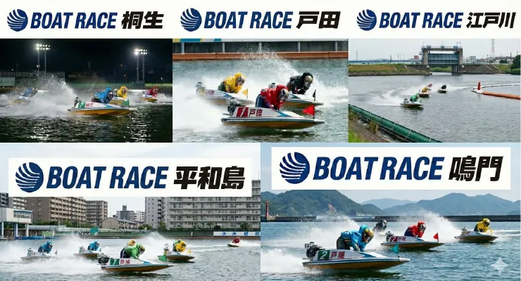 荒れる競艇場 桐生 戸田 江戸川 平和島 鳴門 を表す画像