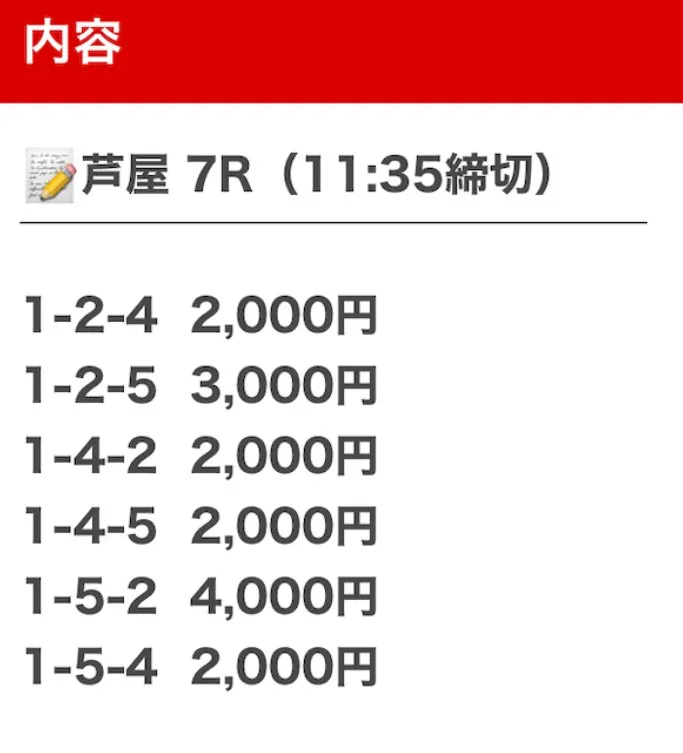 アルティメットボート 2025年11月10日 芦屋7レース 無料予想の買い目