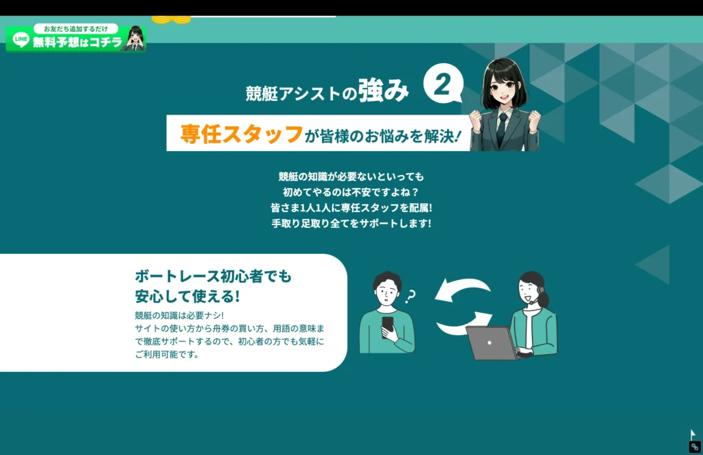 競艇アシストのサポート体制