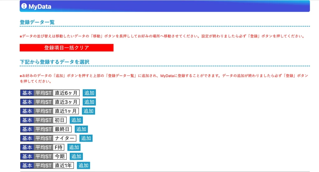 ボートレース日和MyData