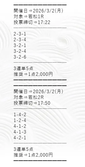 3月2日若松1R・2R