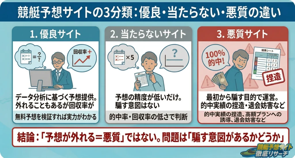 悪質な競艇予想サイトとは?