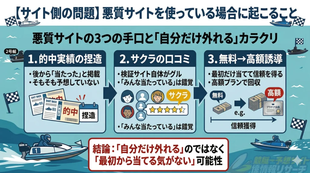 【サイト側の問題】悪質サイトを使っている場合に起こること