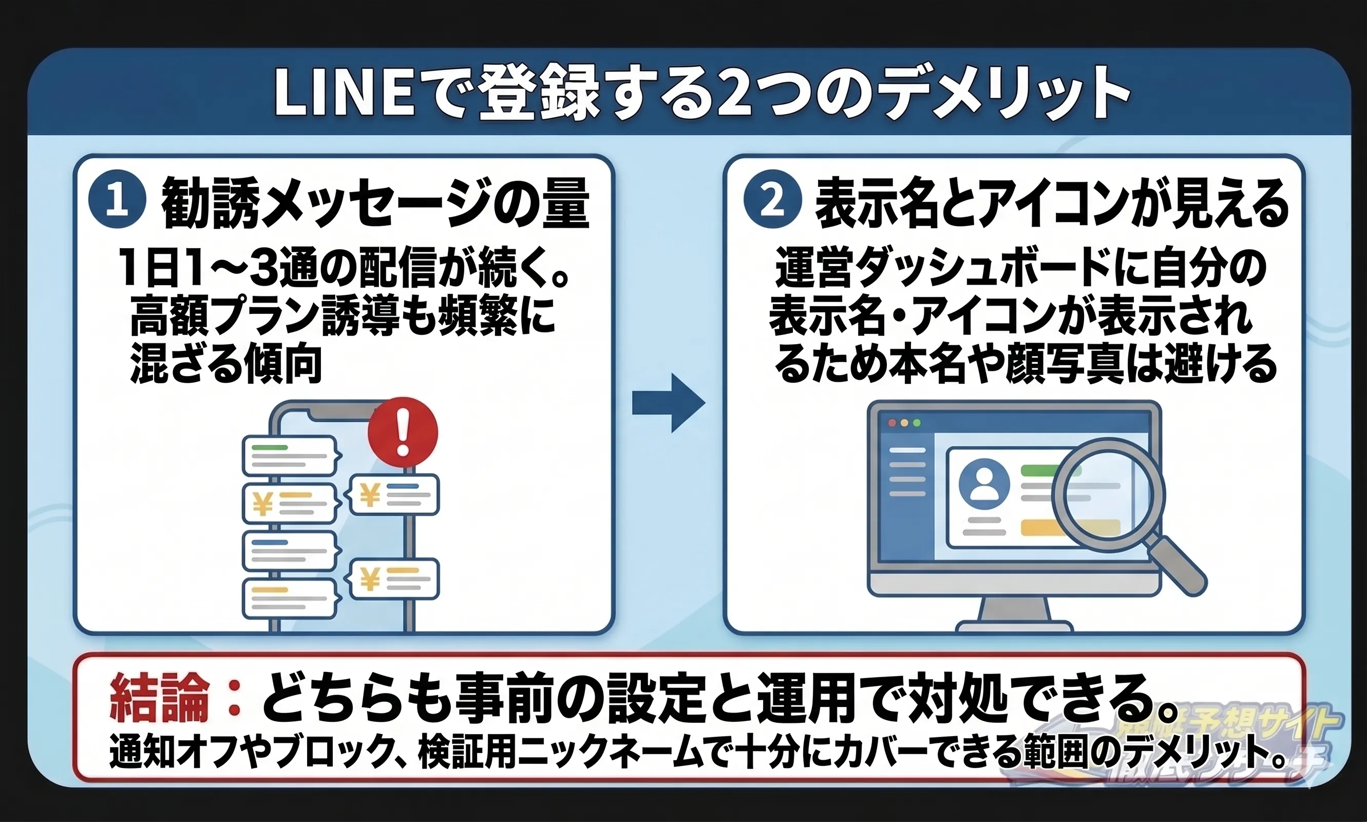 競艇予想サイトをLINEで登録するデメリット