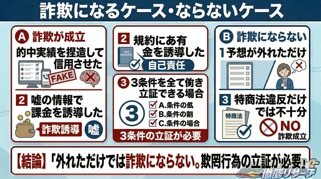 「詐欺」と断定できるケースとそうでないケース