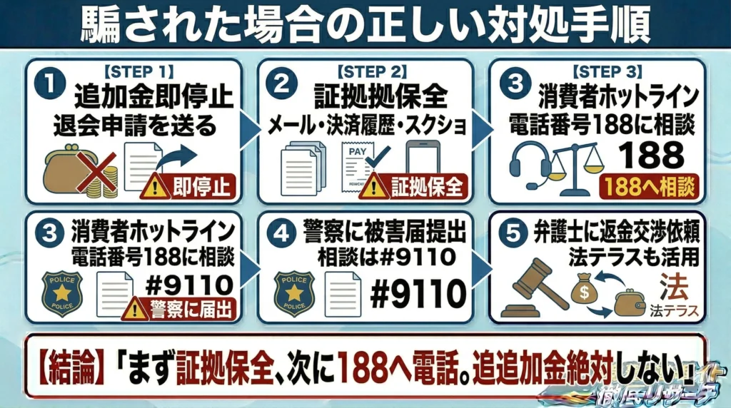 騙された場合の正しい対処手順