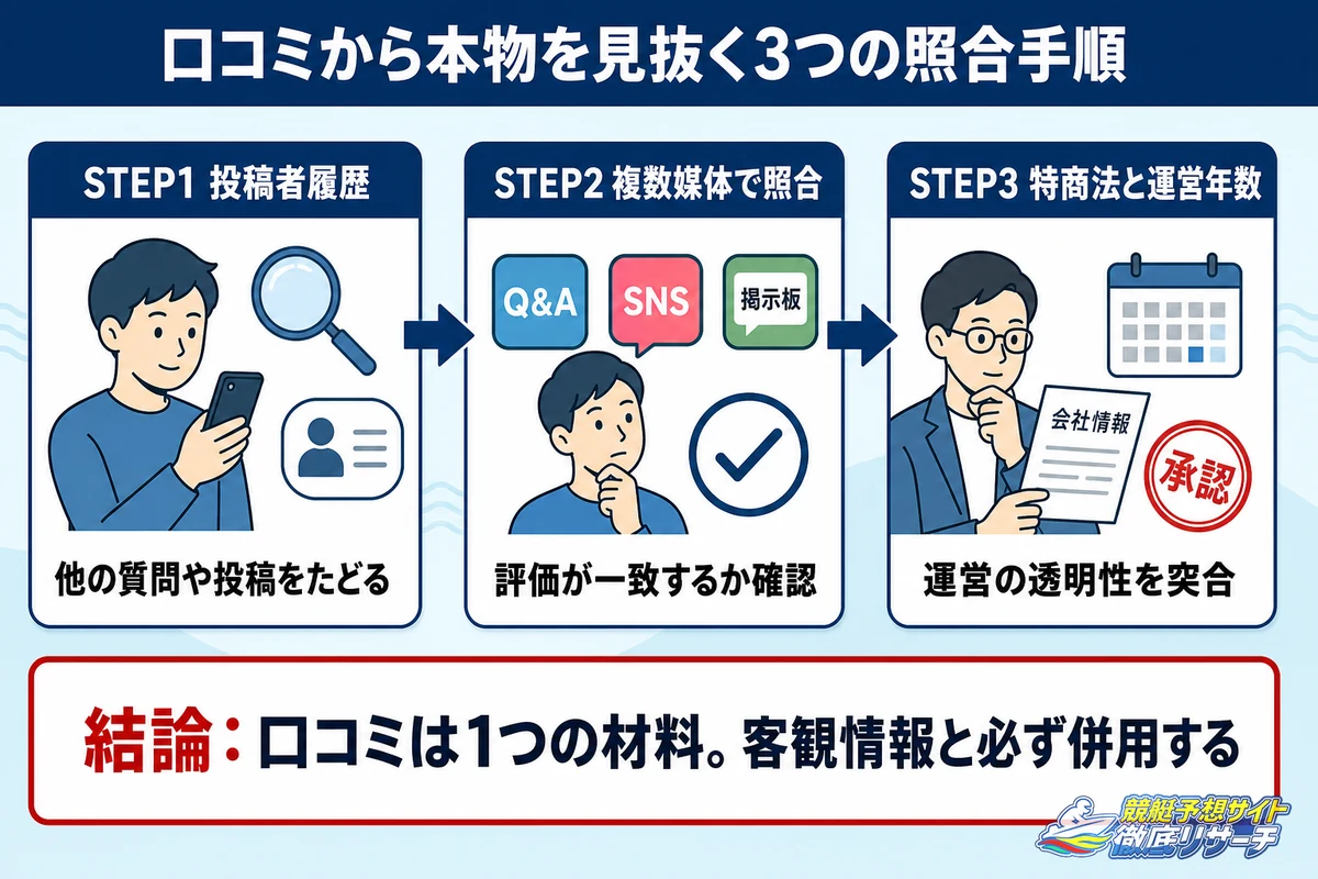 口コミから本物を見抜く3つの照合手順