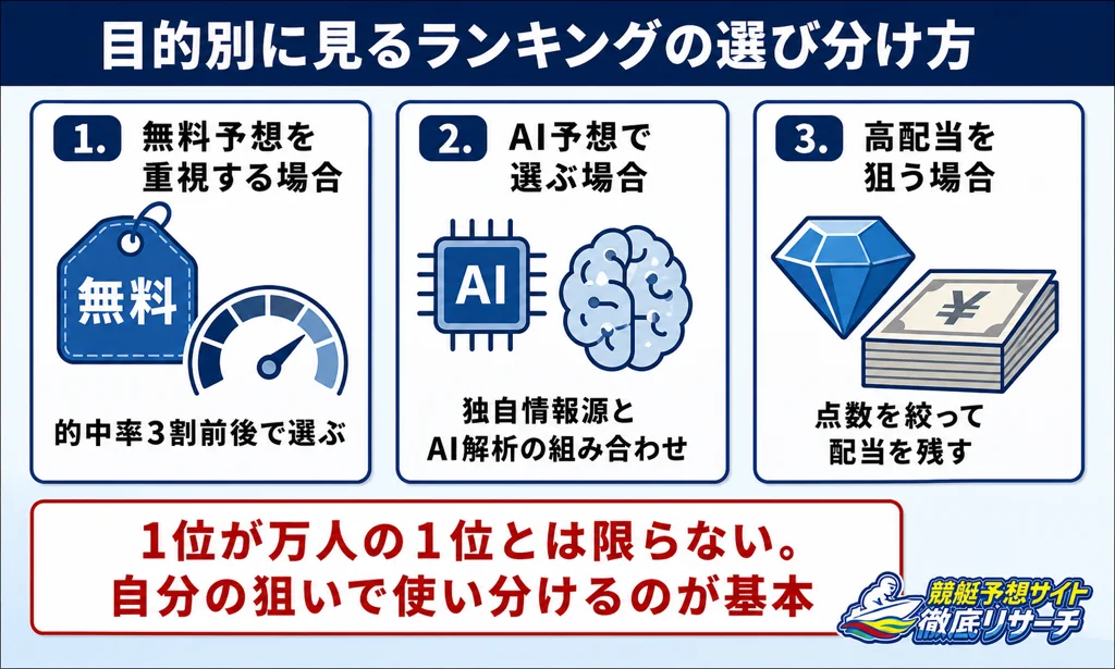 目的別に見るランキングの選び分け