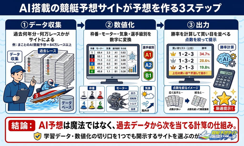 AI搭載の競艇予想サイトが予想を作る仕組み